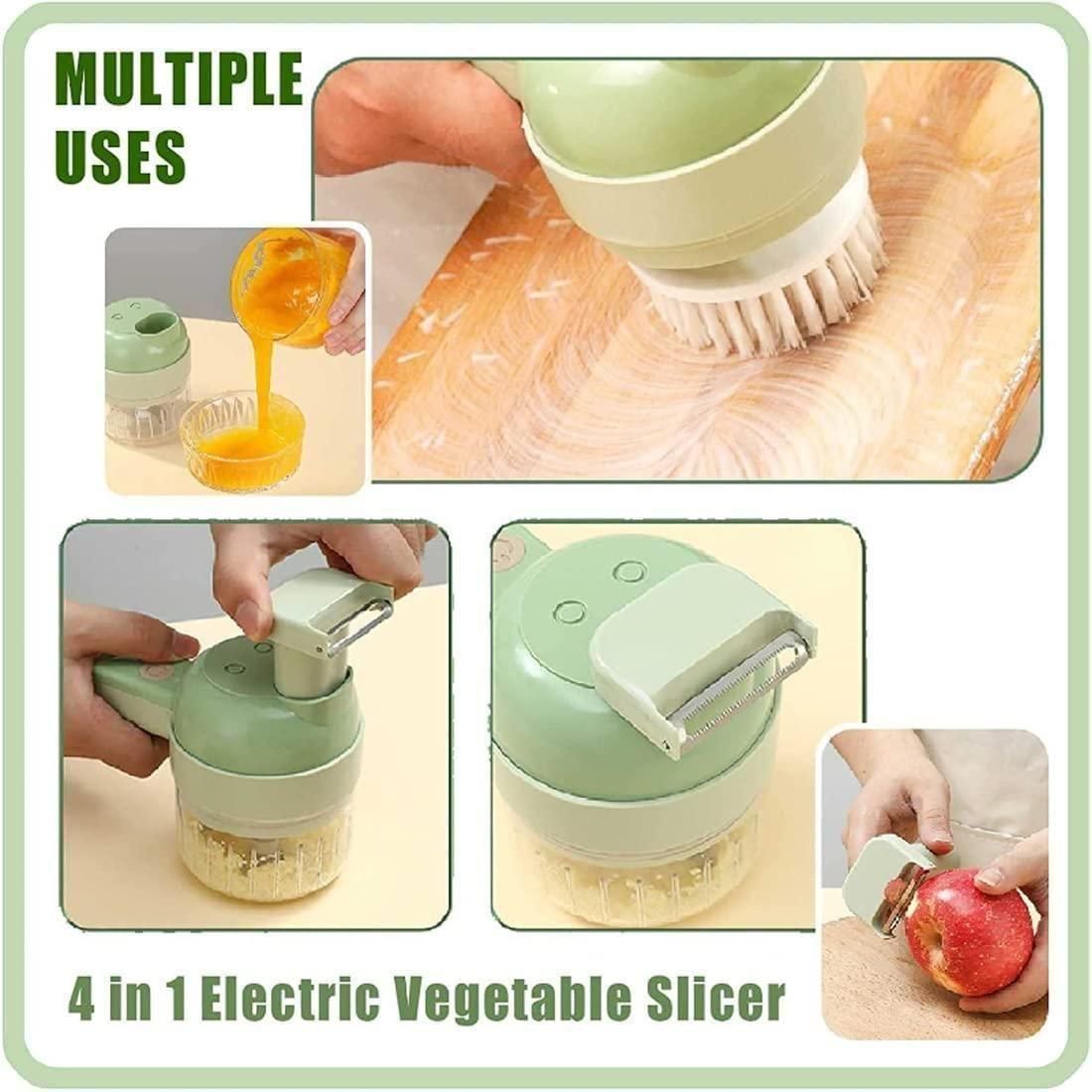 4 in 1 Portable Electric Vegetable Cutter Set - INDIA CART
