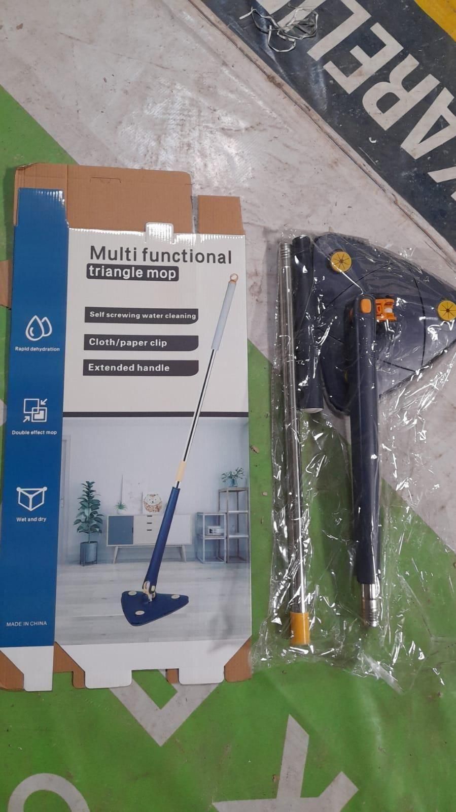 Blue Squeezing Triangle Cleaning Mop - INDIA CART